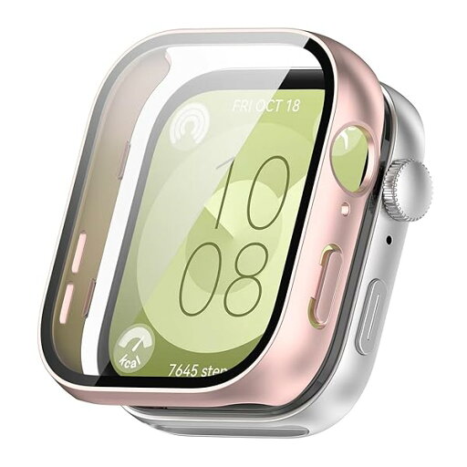 SHEAWA for HUAWEI WATCH FIT3 ケース カバー PC+強化ガラスフィルム 全面保護 9H硬度 つや消し 一体型保護ケース 保護カバー 耐衝撃 アクセサリー (ローズゴールド) SHEAWA for HUAWEI WATCH FIT3 ケース カバー PC+強化ガラスフィルム 全面保護 9H硬度 つや消し 一体型保護ケース 保護カバー 耐衝撃 アクセサリー (ローズゴールド)