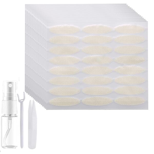 shefun メッシュ まぶたテープ 768枚12ヶ月分 水で貼る 両面 網目 二重 目立たない ふたえテープ 極細 自然 二重まぶた JP176 (太め-768)