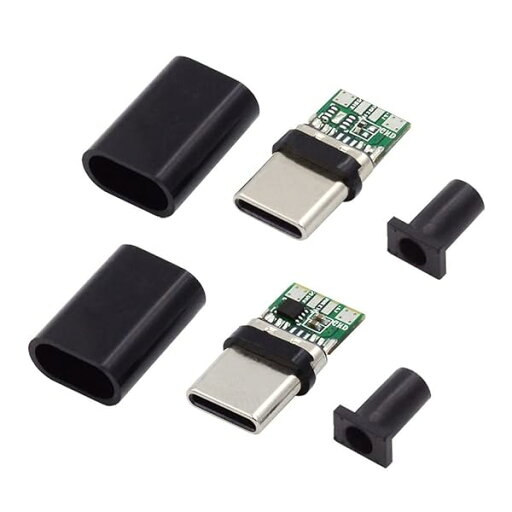 xiwai USB C型USB-CオスからUSB-Cオスまで100 W 2セット/バッチDIY OEM 24ピンコネクタプラグPD USB 2.0データケースカバー付き xiwai USB C型USB-CオスからUSB-Cオスまで100 W 2セット/バッチDIY OEM 24ピンコネクタプラグPD USB 2.0データケースカバー付き