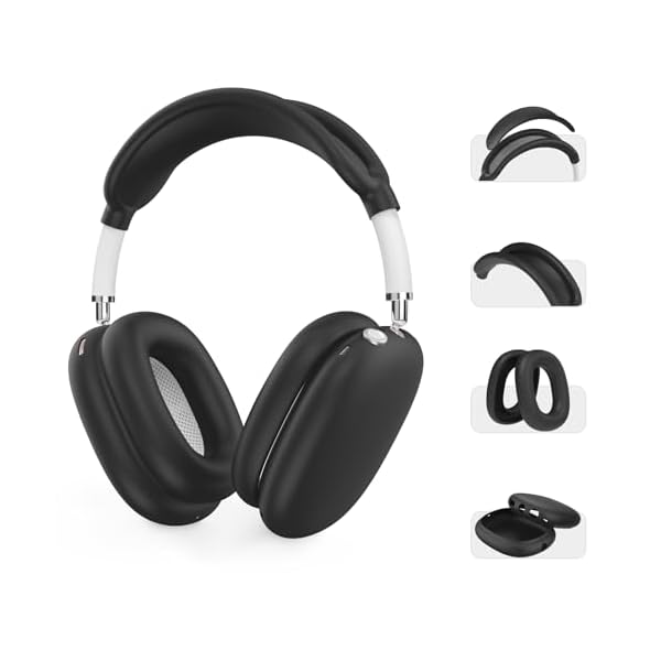 AHASTYLE AirPods Maxヘッドホン用シリコンケースカバー [4 in 1] 傷防止イヤーパッドカバー/イヤーカップカバー/ヘッドバンドパッド/ヘッドバンドカバー Airpods Max用アクセサリー Apple AirPods Max