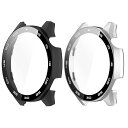 SHEAWA for HUAWEI WATCH GT5 46mm ケース カバー 2個セット PC+強化ガラスフィルム 数字印字 全面保護 9H硬度 一体型保護ケース 保護カバー 耐衝撃 アクセサリー (ブラック+シルバー)(2)