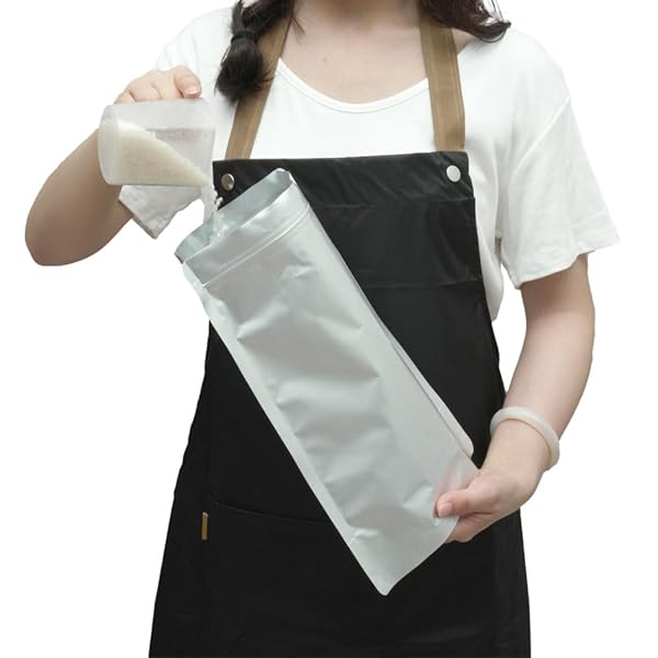 米袋 お米保存袋 冷蔵庫 保存袋 5kg 3枚入 自立 米びつ チャック付き アルミ袋 遮光袋 お米保存容器 長..