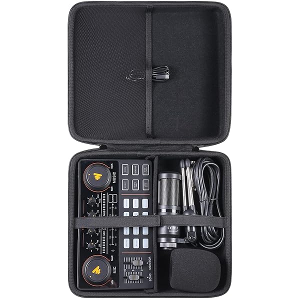 Khanka 収納ケース 互換品 MAONO オーディオミキサー オーディオインターフェース (AU-AM200-S1)（ケースのみ）