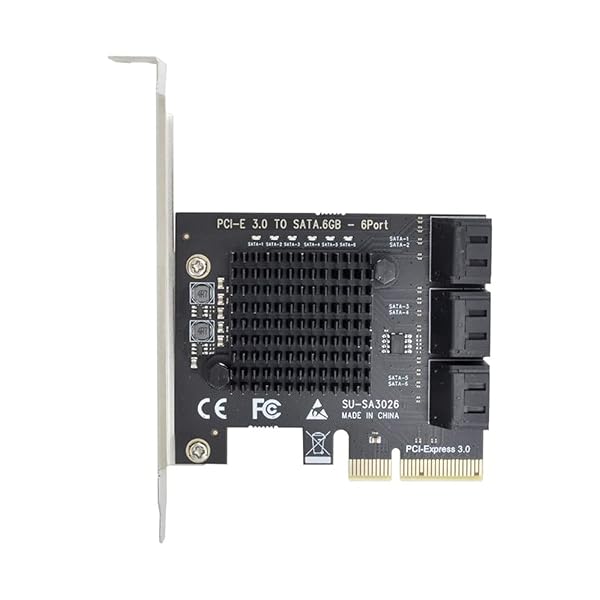 Xiwai SATA PCI-E アダプター 6ポート SATA 3.0 - PCI Express x4 拡張カード SATA3.0 PCIe PCI-e SATA コントローラー HDD ASMedia チップセット