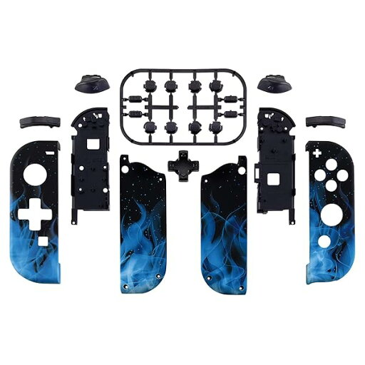 eXtremeRate スイッチ ジョイコンとswitch 有機elに対応用パターン柄ハンドヘルドコントローラーハウジング(D-Padバージョン)、またフルセットボタンが付き(switchとコンソールケースは含まれていません。)【ブルーフレーム】 eXtremeRate スイッチ ジョイコンとswitch 有機elに対応用パターン柄ハンドヘルドコントローラーハウジング(D-Padバージョン)、またフルセットボタンが付き(switchとコンソールケースは含まれていません。)【ブルーフレーム】