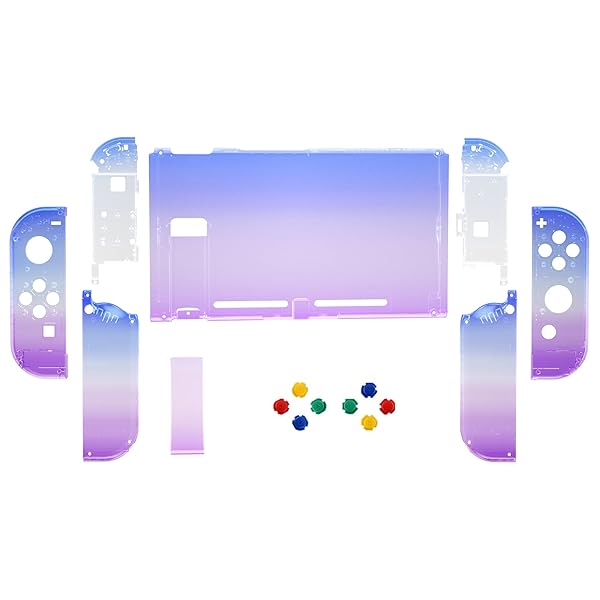 eXtremeRate Switchに対応用DIY交換ケース（カスタムシェル付きSwitch本体ではない、本体は付属されません）Switchコンソールに対応用バックプレート、NSに対応用ジョイコンホルダーハンドルコントローラーハウジング、フルボタンセ