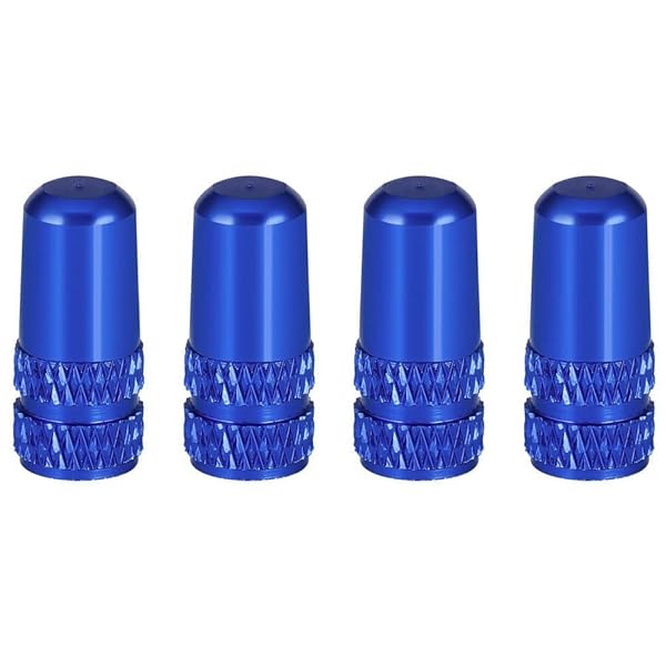 YFFSFDC 自転車 仏式 バルブキャップ 4個セット アルミ合金製 タイヤ バルブ キャップ アルミバルブキャップ フレンチバルブ ロードバイク ドレスアップ 仏式バルブ用 (ブルー)