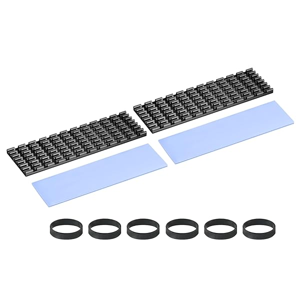 PATIKIL M.2 2280 Nvme S S Dヒートシンク 70x22x3 mm、2セットラジエータークーラーアルミニウムヒー..