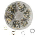 サムコス 二重丸カン 4-10mm 6種 ジャンプリング 金具 基礎パーツ キーホルダー パーツ スプリットキーリング 鉄製 DIY用 クラフト用品 ブレスレッ...