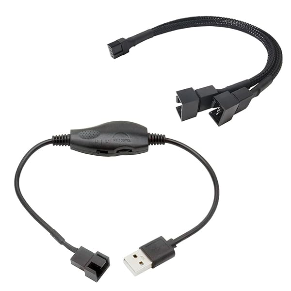 YANYULI 電源アダプターケーブル PCファンパワーアダプター 1分2 編組スリーブ USB スイッチケーブル U..