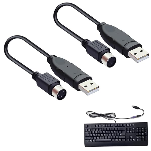 ZHSHXNGY PS/2 USB 変換 コントローラー USB Aコネクタ（オス）-ミニDIN 6pin（メス）PS/2マウス・キー..