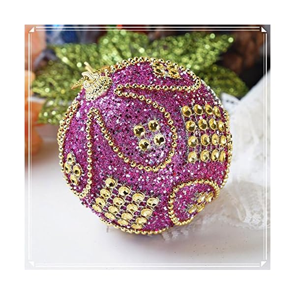 綺麗 ダイヤモンド クリスマス オーナメント ボール ローズ 7個セット 直径 8cm 北欧 インテリア ツリ..