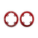 UPANBIKE 狭い ワイド 楕円形 シングル 自転車チェーンリング 104mm BCD 38T レッド