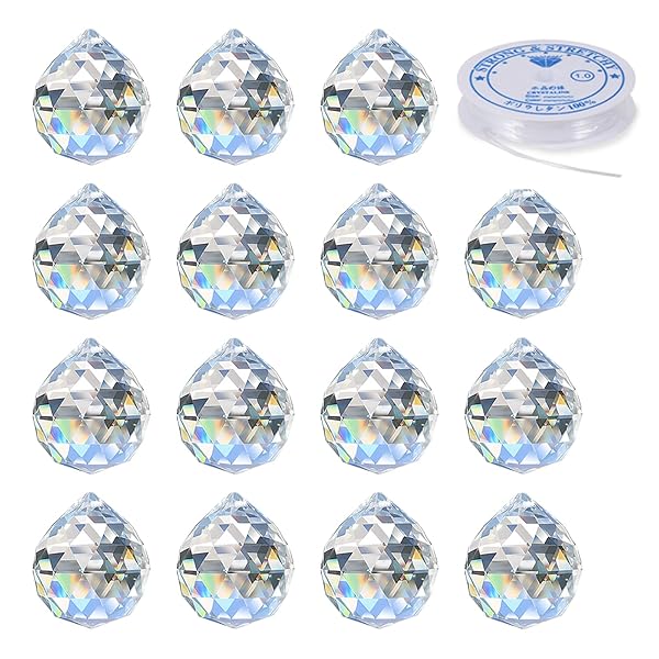 MerryNineクリアクリスタルボールプリズムサンキャッチャーレインボーペンダントメーカー、Windows用ク..