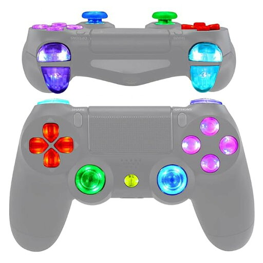 eXtremeRate ps4コントローラーに対応用マルチカラー発光D-padサムスティックトリガーホームフェイスボタン、ps4 Slim Pro CUH-ZCT2コントローラーに対応用DTFS (DTF 2.0) LEDキット【クリア】 eXtremeRate ps4コントローラーに対応用マルチカラー発光D-padサムスティックトリガーホームフェイスボタン、ps4 Slim Pro CUH-ZCT2コントローラーに対応用DTFS (DTF 2.0) LEDキット【クリア】