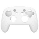 PlayVital Switch Proコントローラーに対応用人間工学に基づいた滑り止めシリコンカバーケース、スイッチプロコン用ソフトラバープロテクタースキン、サムグリップキャップ付き【サムライエディション-ホワイト】