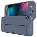 PlayVital ZealProtect Nintendo Switch有機elに対応用ソフト保護シェル、Switch OLEDに対応用フレキシプロテクタージョイコングリップカバーサムグリップキャップとABXY方向ボタンキャップ付き【スレートグレー