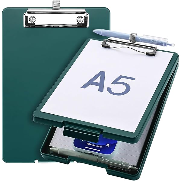 SFLHHDM バインダー 折りたたみ a5 クリップボード 2つ折り 防水 ハードケース ペンホルダー付き かわいい ファイルケース メモ 伝票ホルダー おし...