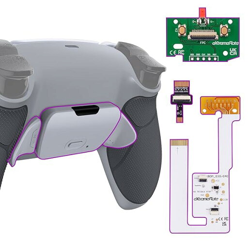 eXtremeRate ps5コントローラーBDM-030&BDM-040&BDM-050に対応用プログラム背面パドルプラスティック製ラバー付きRISE V3リマップキット、ps5コントローラーに対応用アップグレードボードと再設計されたバックケース& eXtremeRate ps5コントローラーBDM-030&BDM-040&BDM-050に対応用プログラム背面パドルプラスティック製ラバー付きRISE V3リマップキット、ps5コントローラーに対応用アップグレードボードと再設計されたバックケース&