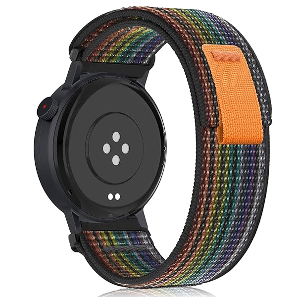[HeeNia] トレールループ バンド 対応 CMF by Nothing Watch Pro 2 調節可能な長さ ナイロン バンド ストラップ 替えベルトCMF by Nothing Watch Pro 2 用 交換バンド (レインボー)