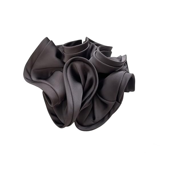 shefun シュシュ ヘアゴム ボリューム サテン 髪ゴム エレガント おしゃれ 大人 レディース 髪飾り JP218 (濃い灰色)