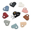 ケーブルクリップ 9枚入り 9色 革 ハート型 かわいい コード収納 巻き取り 配線用結束バンド まとめる 繰り返し再利用 配線管理(3)