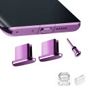 VIWIEU USB Type C キャップ コネクタ防塵保護カバー、 携帯タイプc ポート充電穴端子防塵プラグ 精密アルミ製で が 超耐久 SIMカード取り出す 防塵 防砂 防水 タブレット/スマホ対応 (2個 紫) 紛失防止ホルダーとケース付き(2)