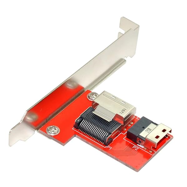 Chenyang Slimline SAS SFF-8654 PCI-Express 4.0 to Mini SAS SFF-8087 PCBA メスアダプター ブラケット付き