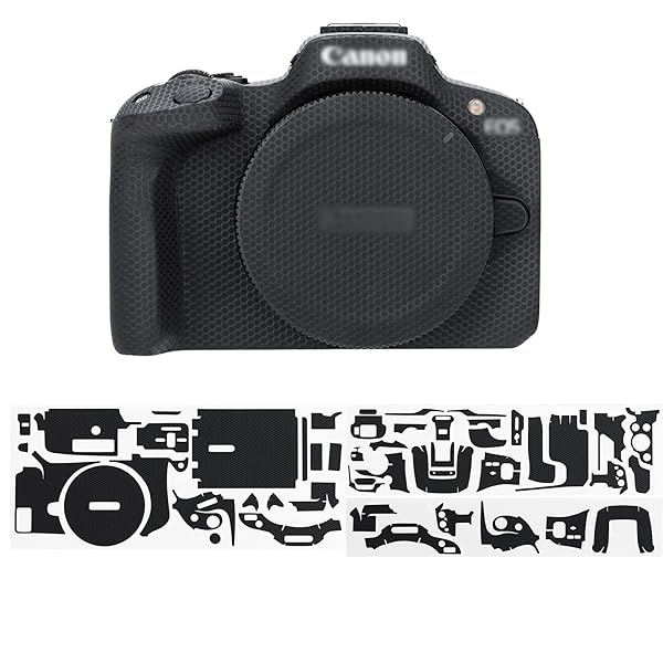 カメラ 保護レザーフィルム カメラ本体 保護フィルム Canon キヤノン EOS R50 EOSR50 カメラ 用 3M材料 マトリックスブラック