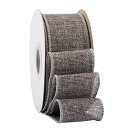 【Ribbonitlux】幅50mm バーラップワイヤーリボン 長さ18m ギフト包装、蝶結びの作り方、ナチュラルなウェディングの装飾、クリスマスツリーの飾りに最適 #017メタルグレー