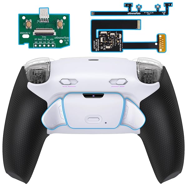 eXtremeRate ps5コントローラーBDM-010/020対応RISE Plus MAXバックパドルキット、クリッキートリガーストップ＆ラバーグリップ付き、ps5コントローラー対応用リマップ可能な背面ボタンキット-コントローラーは含まれていま