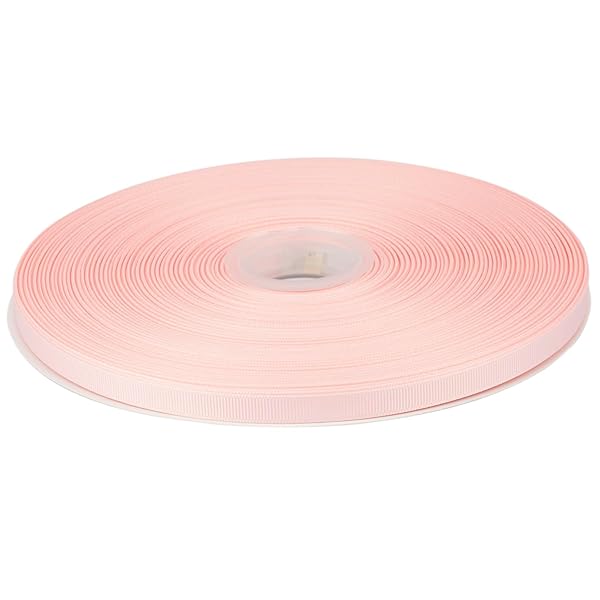 【Tekdeere】幅 9mmソリッドライトピンクグログランリボン、ギフトラッピング、裁縫、ヘアアクセサリー、結婚式の装飾に最適 - 91メートル/巻