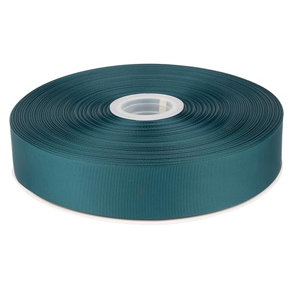 【Tekdeere】幅 38mmソリッドティールグログランリボン、ギフトラッピング、裁縫、ヘアアクセサリー、結婚式の装飾に最適 - 91メートル/巻