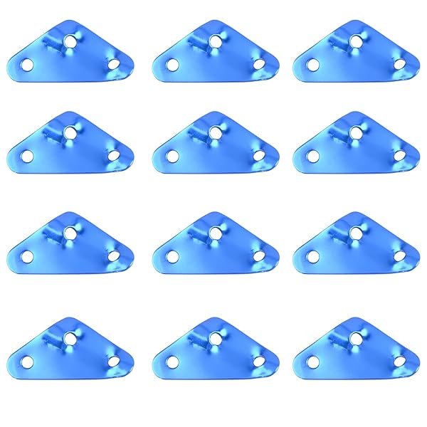 Azarxis アルミ自在金具 コードスライダー 軽量耐久 ロープテンショナー ロープ長さ調整 穴径5.8mm ガイラインライナー テント キャンプ ロープ張り 12個入 (ブルー(三角形) – 12個)