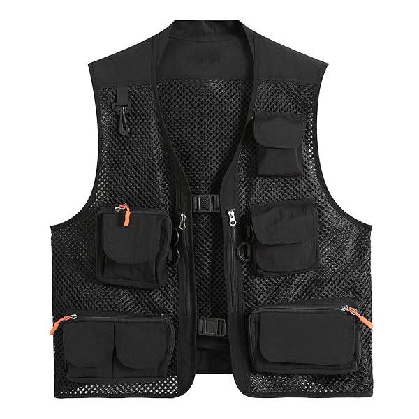 楽天ピオマーケット[AOWOFS] メンズ メッシュベスト バックルタイプ 便利 アウトドアベスト 夏 軽量 通気 多機能 カメラマンベスト お釣り 撮影 作業用 薄手 射撃 登山 多ポケット 大きいサイズ