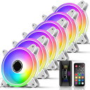EZDIY-FAB 120mm RGB ホワイト PCケースファン 5...(2)