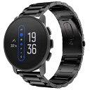 Lamshaw for SUUNTO 9 Peak バンド, ステンレス メタル ベルト 交換バンド 対応 SUUNTO 9 Peak 43mm Sports スマートウォッチ (ブラック)