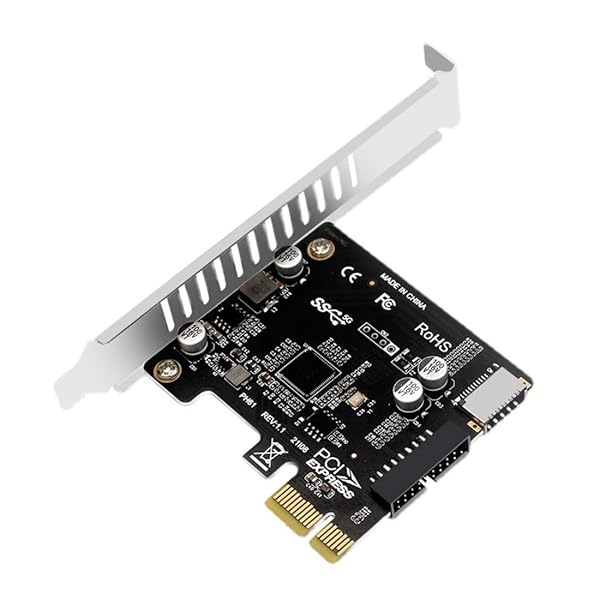 ChenYang USB 3.0 20ピン & USB 3.1 Gen 1 Type-E フロントパネルソケット - PCI-E 1X PCI Express拡張カードアダプター。