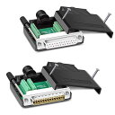 PENGLIN 2個 D-SUBコネクタ 25ピン オス メス RS-232 DB25変換コネクタ はんだ不要 DSUB25ピン シリアル変換アダプタ シリアルコンバータ 基板 自作 シリアル パラレル 通信 コネクタカバー付き
