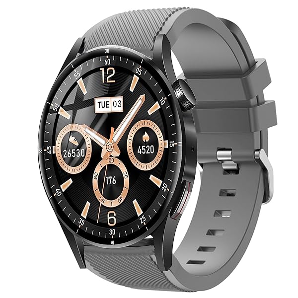 [Lamshaw] for FOSMET QS29バンド, 腕時計シリコン バンド交換 軽いベルト 対応 FOSMET QS29スマートウォッチ (グレー)