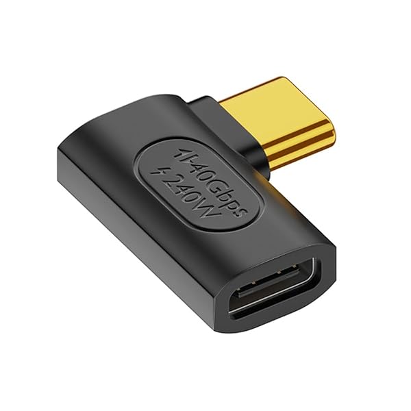 xiwai USB4 240W 電源拡張 40 Gbps タイプ C オス - メス 8K ビデオ アダプター 左直角 NS 電話ラップトップ用