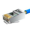 MOGOOD Cat 6A RJ45モジュラープラグ 50個、シールド(STP)外部接地コネクタ、ソリッドまたはツイストS/FTPイーサネットケーブルに適してい...