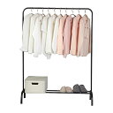 BaraRose ハンガーラック 洋服ラック 吊り下げ用服 ハンガーラック スリム メタル 物干しスタンド 晾衣架 ハンガー ラック 服かけスタンド 洋服掛け clothes hanger stand 衣装ラック 服 ラック ボトム シェルフ付き 組