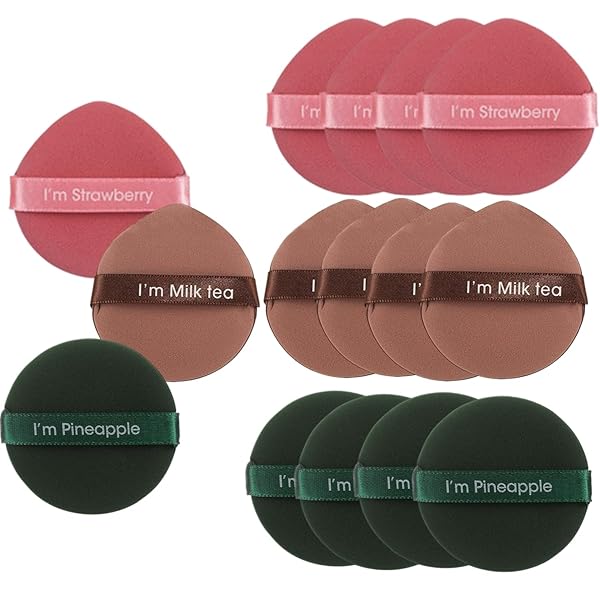 高吸収力多機能！（水滴形+円形）乾湿両用の柔らかいクッションファンデパフ 3色15個セット（ トランペット15枚）