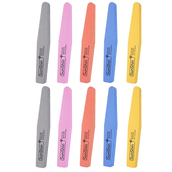 サムコス 爪ヤスリ 研磨ツール 10本セット eva スポンジファイル グリッド/両面仕様 ネイルファイル 爪やすり ネイルシャイナー ネイル用品 プロ 爪磨き スポンジクッションツール (100/180（B）)