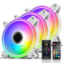 EZDIY-FAB 120mm RGB ホワイト PCケースファン 5...(2)