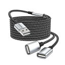 MOGOOD USB延長ケーブル 2m USB分岐器USB Aオス〜2メス延長ケーブル耐久性のあるUSB分岐器 ケーブルナイロン編み高速データ伝送とプリンタ、USBキーボード、フラッシュメモリドライブ、Playstationとの互換性(2)