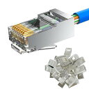 MOGOOD Cat 6A RJ45モジュラープラグ 20個、シールド(STP)外部接地コネクタ、ソリッドまたはツイストS/FTPイーサネットケーブルに適してい...