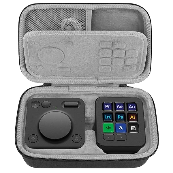 Geekria Creative Console キャリングケース、ロジクール Logicool MX Creative Console 対応ハードシェル保護トラベルバッグ (ダークグレー)