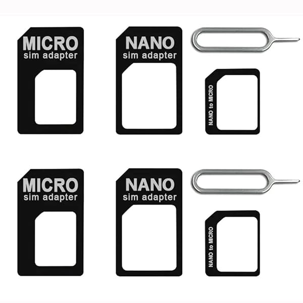 YJRUNFU SIMカードアダプター Nano SIM MicroSIM 変換アダプタ 8点セット For iPhone 5 4S 4 ナノシム SIMカード MicroSIM MicroSIM SIMカード 旅行用 日常生活用 自由交換 SIMピ